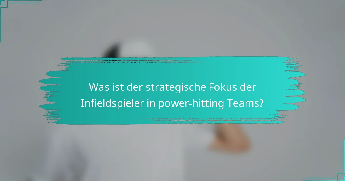 Was ist der strategische Fokus der Infieldspieler in power-hitting Teams?