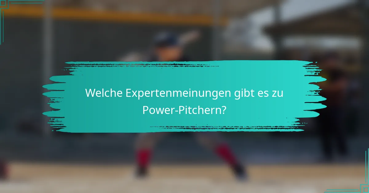 Welche Expertenmeinungen gibt es zu Power-Pitchern?