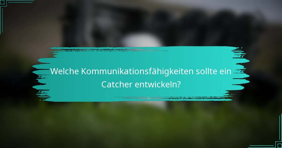 Welche Kommunikationsfähigkeiten sollte ein Catcher entwickeln?