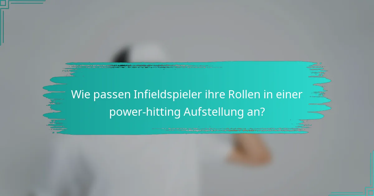 Wie passen Infieldspieler ihre Rollen in einer power-hitting Aufstellung an?