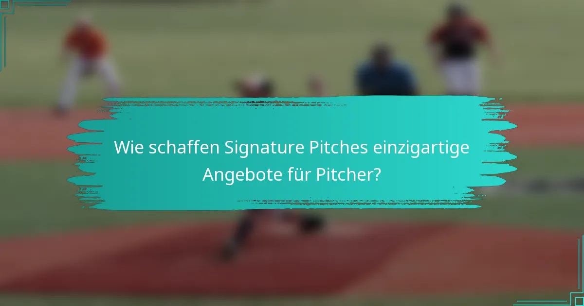 Wie schaffen Signature Pitches einzigartige Angebote für Pitcher?