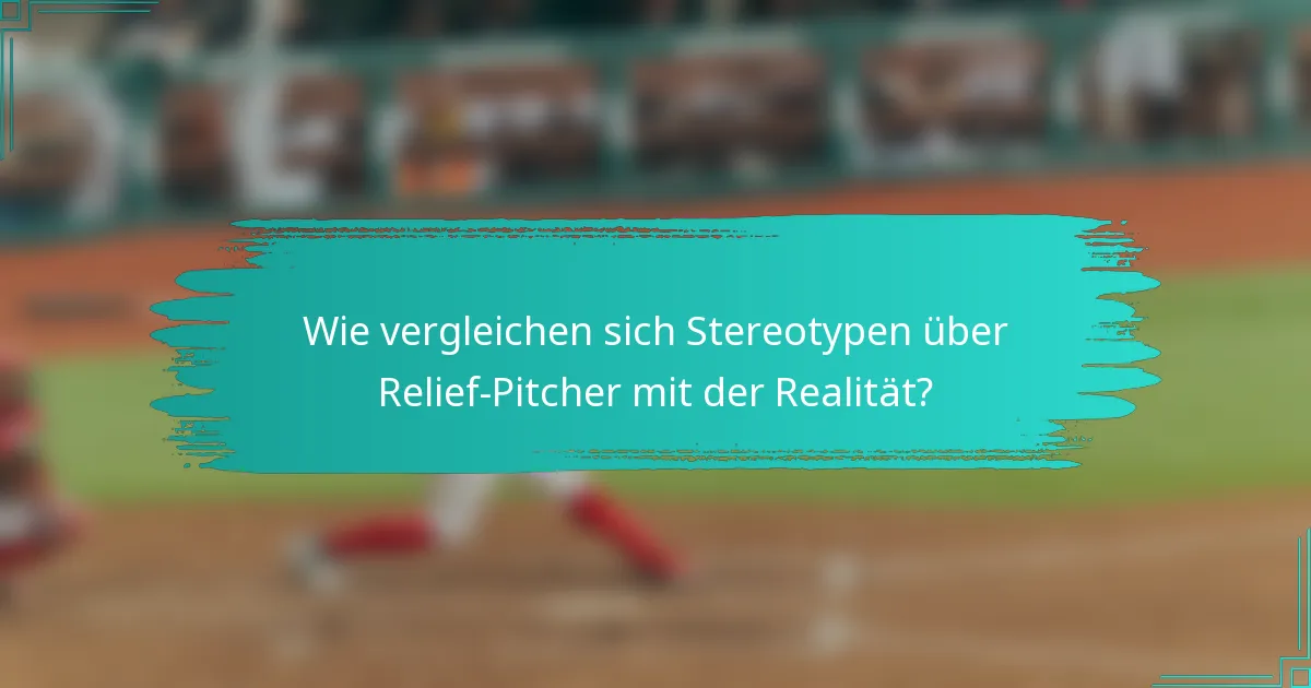 Wie vergleichen sich Stereotypen über Relief-Pitcher mit der Realität?