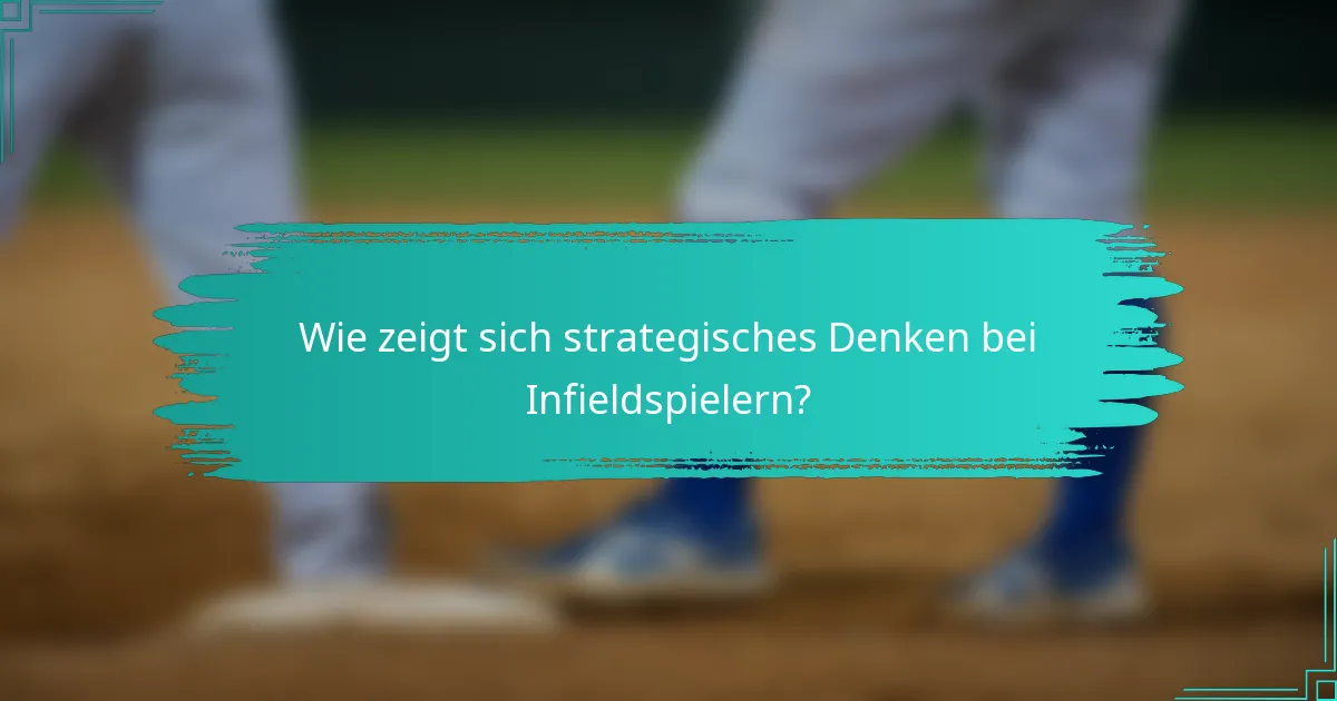 Wie zeigt sich strategisches Denken bei Infieldspielern?